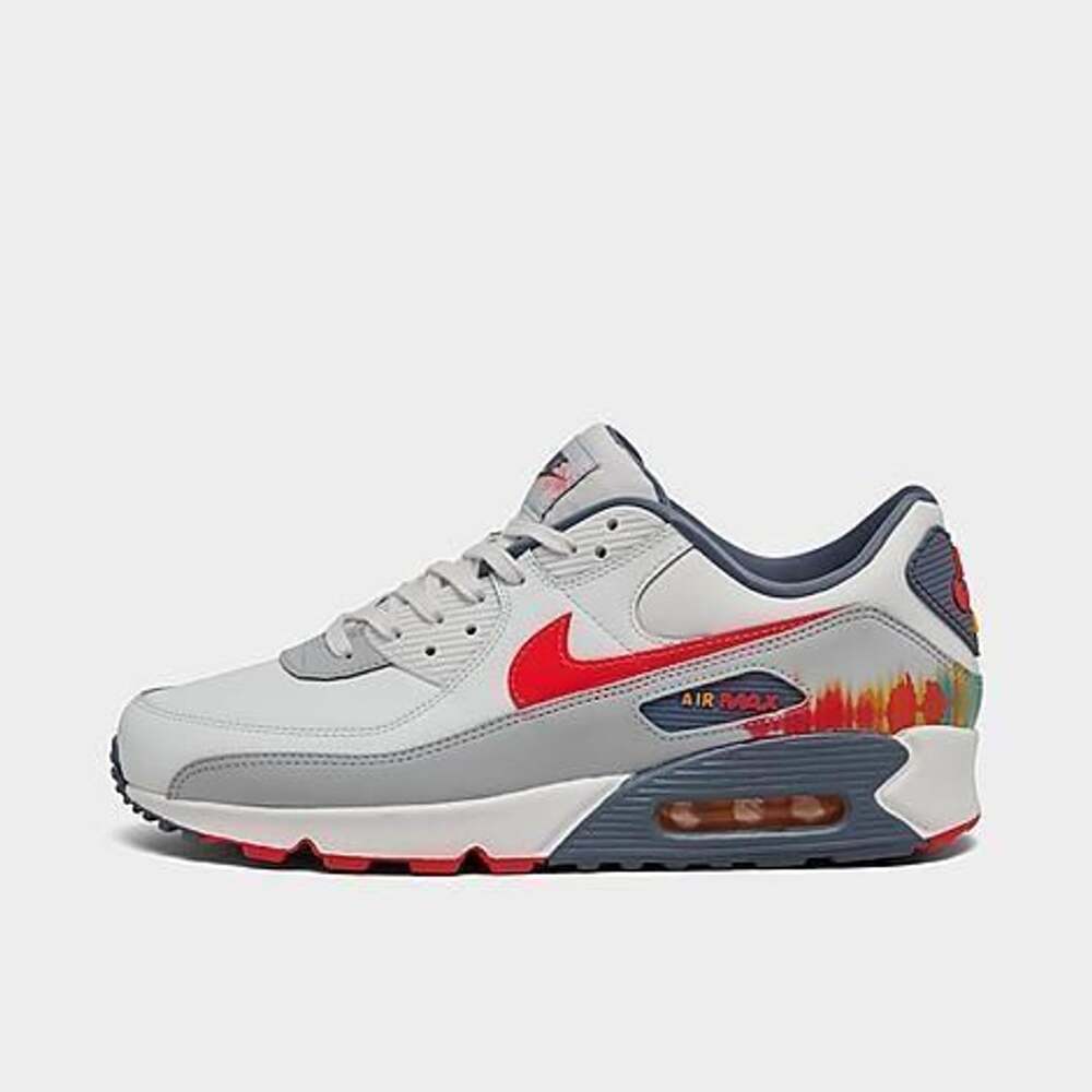 Nike Air Max 90 Premium Summit White Ashen Slate Pure Platinum Bright Crimson -